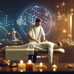 یک نمای واقعی از یک جلسه حرفهای ماساژ درمانی در یک محیط مدرن اسپا