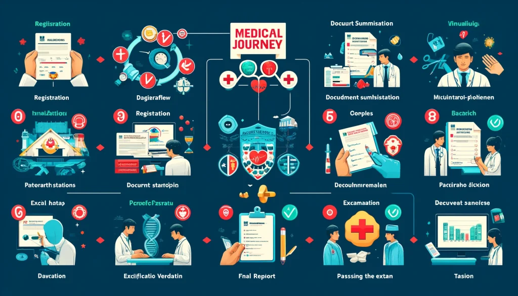 در اینجا یک تصویر اینفوگرافیک از پروسه دیتا فلو و امتحان پرومتریک برای پزشکان ایرانی است که شامل مراحل مختلف از ثبتنام تا اخذ گزارش نهایی برای دیتا فلو و همچنین مراحل ثبتنام، آمادهسازی، شرکت در امتحان و موفقیت در امتحان پرومتریک است. چالشها و نکات موفقیت نیز در این تصویر نشان داده شده است