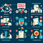 در اینجا یک تصویر اینفوگرافیک از پروسه دیتا فلو و امتحان پرومتریک برای پزشکان ایرانی است که شامل مراحل مختلف از ثبتنام تا اخذ گزارش نهایی برای دیتا فلو و همچنین مراحل ثبتنام، آمادهسازی، شرکت در امتحان و موفقیت در امتحان پرومتریک است. چالشها و نکات موفقیت نیز در این تصویر نشان داده شده است