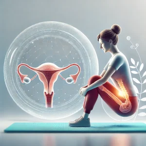 زنی که تمرین کگل برای تقویت عضلات کف لگن انجام می‌دهد